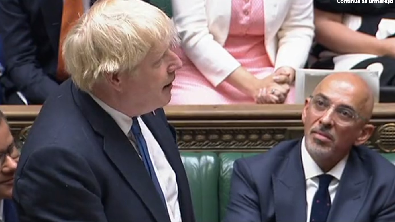 Boris Johnson își ia adio de la Parlamentul britanic citând ul pe