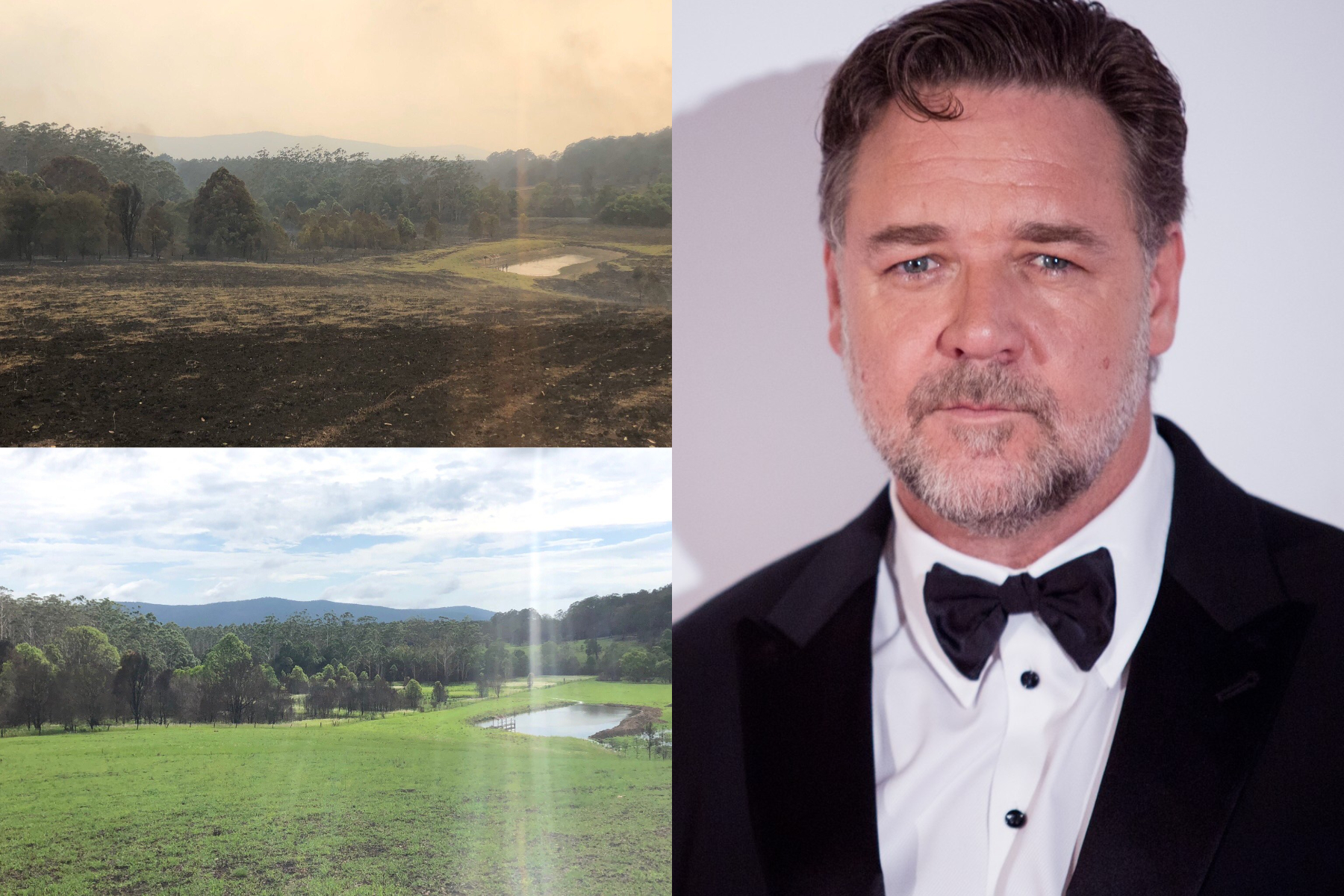 Russell Crowe a arătat cum își revine proprietatea sa după incendiile din Australia. Pozele publicate