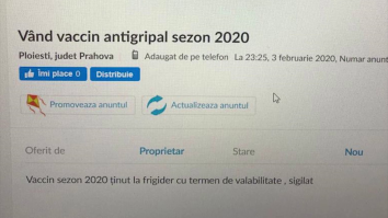 Vaccinurile antigripale, de vânzare pe OLX