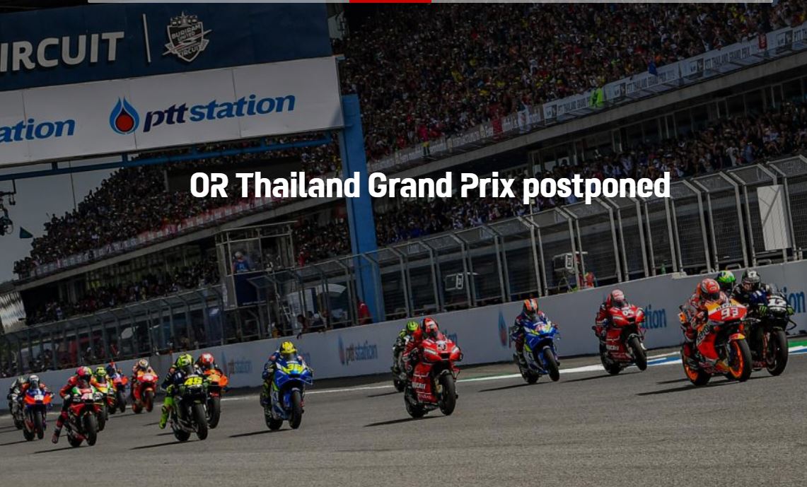 Marele Premiu al Thailandei de MotoGP, amânat din cauza epidemiei de coronavirus