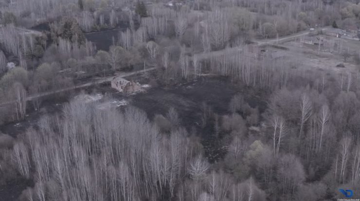 Consecințele incendiului din zona de excludere Cernobîl, filmate cu drona. Imagini sinistre rupte parcă dintr-un basm