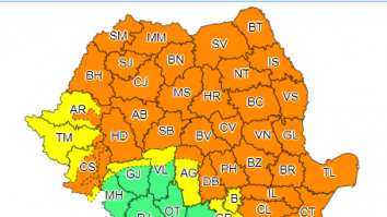 ANM a emis o nouă avertizare meteo: COD PORTOCALIU de vreme rea în 34 de judeţe din ţară