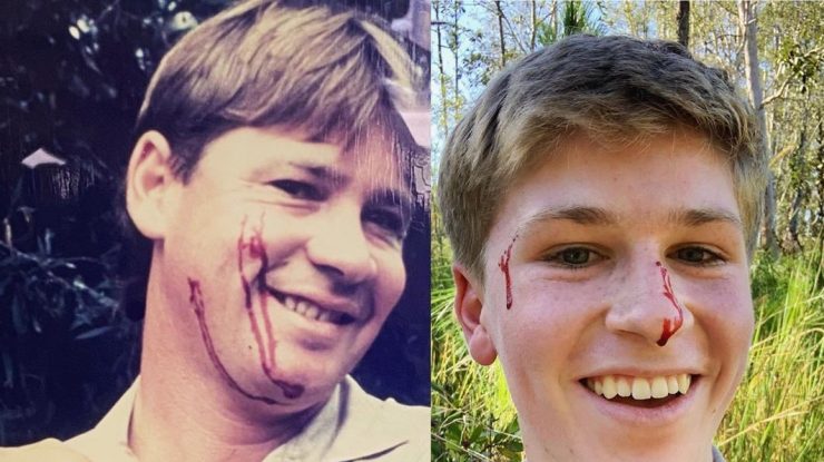 Robert Irwin îți arată momentul în care este atacat de un șarpe. Reacția adolescentului, similară cu cea a tatălui său