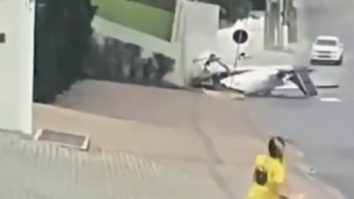 Momentul în care un avion de mici dimensiuni se prăbușește pe o stradă din Brazilia