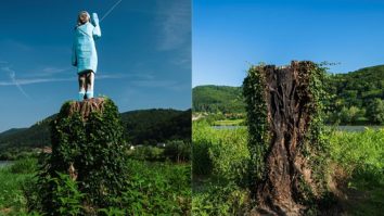 Statuia din lemn a Melaniei Trump din Slovenia a fost incendiată de Ziua Independeței