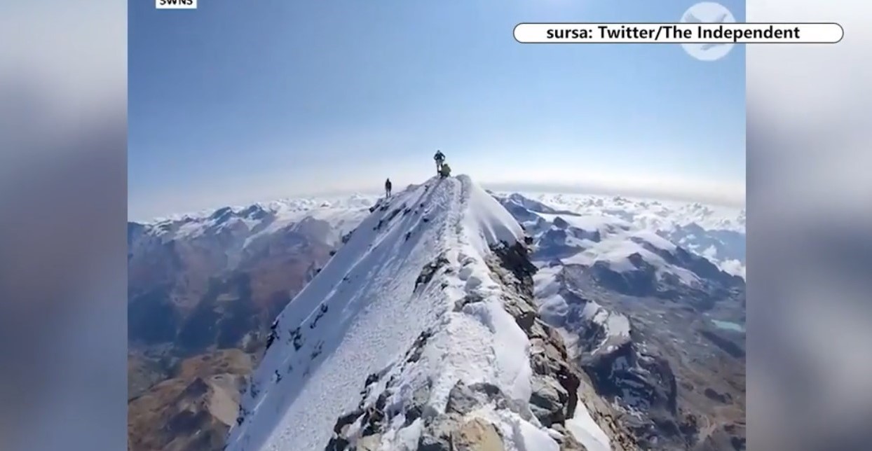 Imagini uimitoare cu o cameră 360 de grade chiar din vârful Matterhorn, surprinse de un alpinist