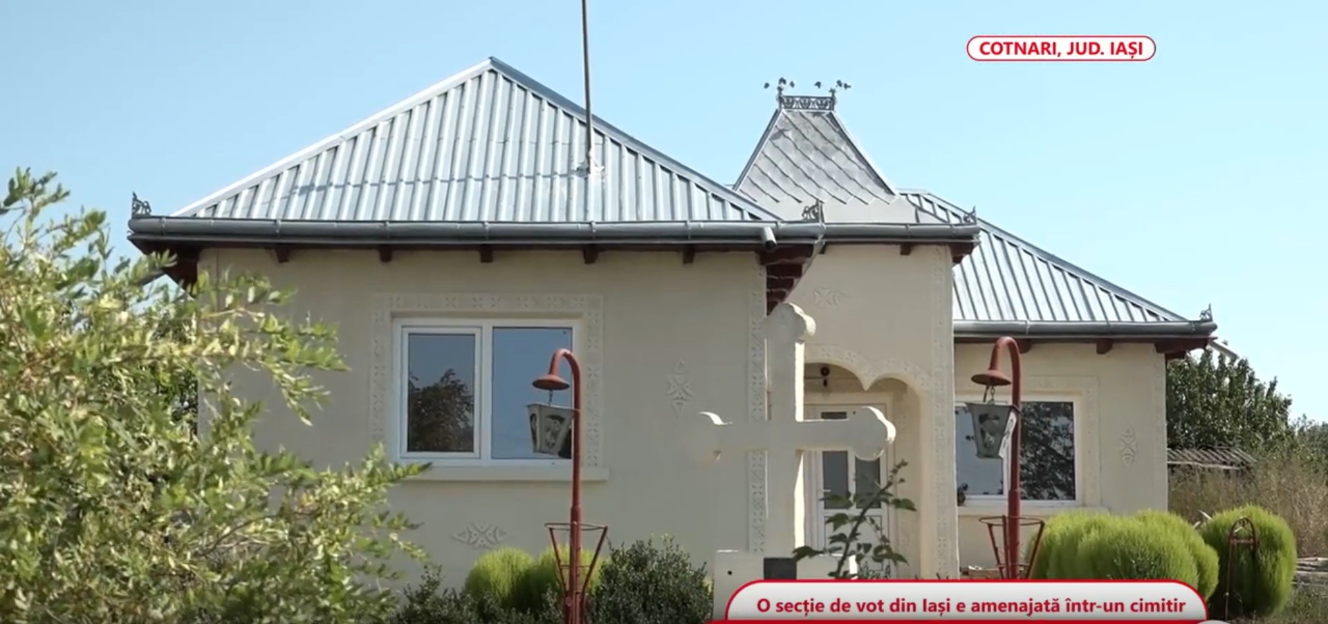 Secție de vot din Iași,  amenajată într-un cimitir. Școala a fost dărâmată: „E sinistru“