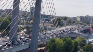 Podul Ciurel, blocat la ora de vârf, la două zile după deschidere