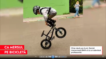 Demid, un băiețel din Rusia, dă lecții de dans, pe BMX