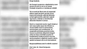 Un mesaj al conducerii Facultății de Medicină din Iași face valuri pe net
