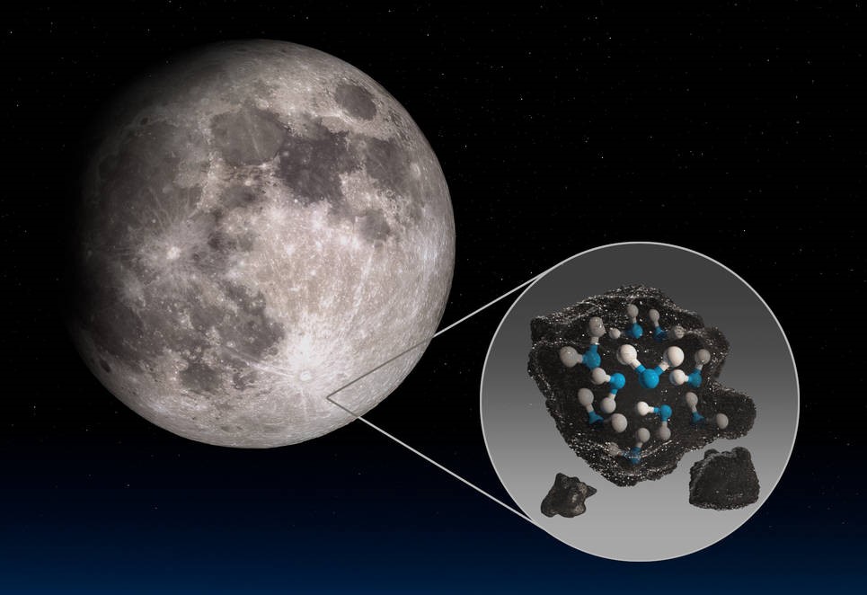 NASA a descoperit pentru prima dată apă pe suprafața luminată de soare a Lunii