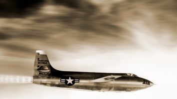 Bell X-1A in flight. Aeroplane used in early supersonic aircraft research. This rocket-powered aircraft was a development of the first ever supersonic aircraft, the X-1. Launched from beneath a flying bomber, it was used to study stability and control characteristics at high altitudes and at velocities of greater than twice the speed of sound (Mach 2). Piloted by Charles 'Chuck' Yeager, on 12 December 1953, it became the second aircraft to fly faster than Mach 2. On 26 August 1954, Arthur Murray flew it to a new altitude record of 30,147 metres. It was destroyed in 1955 when it was jettisoned after an explosion aboard its launch aircraft.,Image: 103038938, License: Rights-managed, Restrictions: , Model Release: no