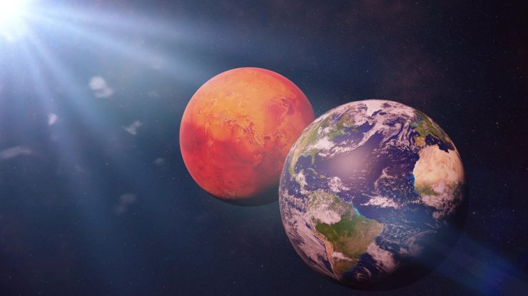 Marte se va apropia la doar 62 de milioane de kilometri de Pâmânt. Când poți vedea cu ochiul liber Planeta Roșie