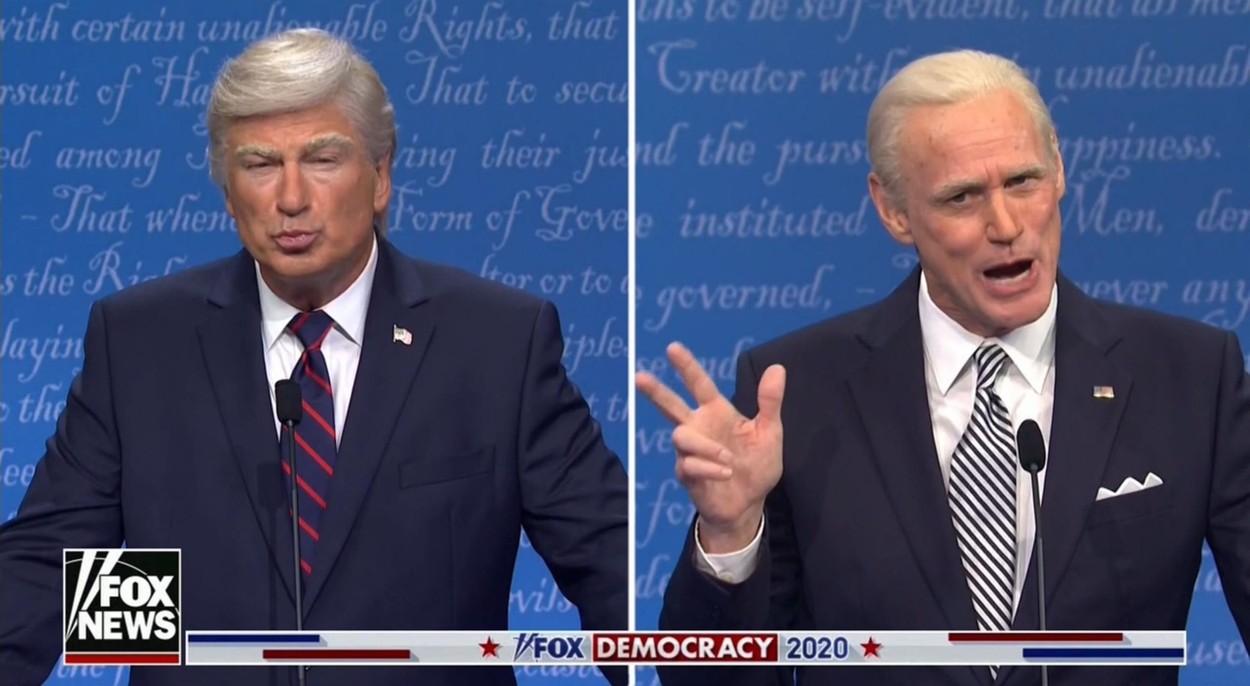 Jim Carrey și Alec Baldwin au parodiat dezbaterea Trump – Biden