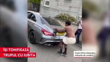 Frank, un bodybuilder londonez, sparge ouăle cu bicepsul și se antrenează cu prietena în brațe