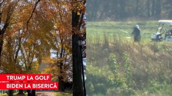 Donald Trump e tot la golf, în același timp, Biden a mers la biserică