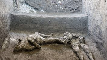 Rămășițele a doi bărbați uciși de erupția Vezuviului, descoperite de arheologi. FOTO