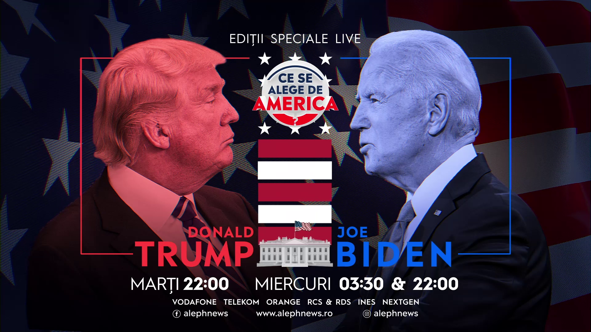 Cel mai mare și mai important show al democrației, în edițiile speciale “Ce se alege de America?” LIVE la Aleph News