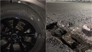 Mai mulți șoferi și-au distrus mașinile pe proaspăt inaugurata centură a Bacăului. Gropile din asfalt sfâșie anvelopele. FOTO