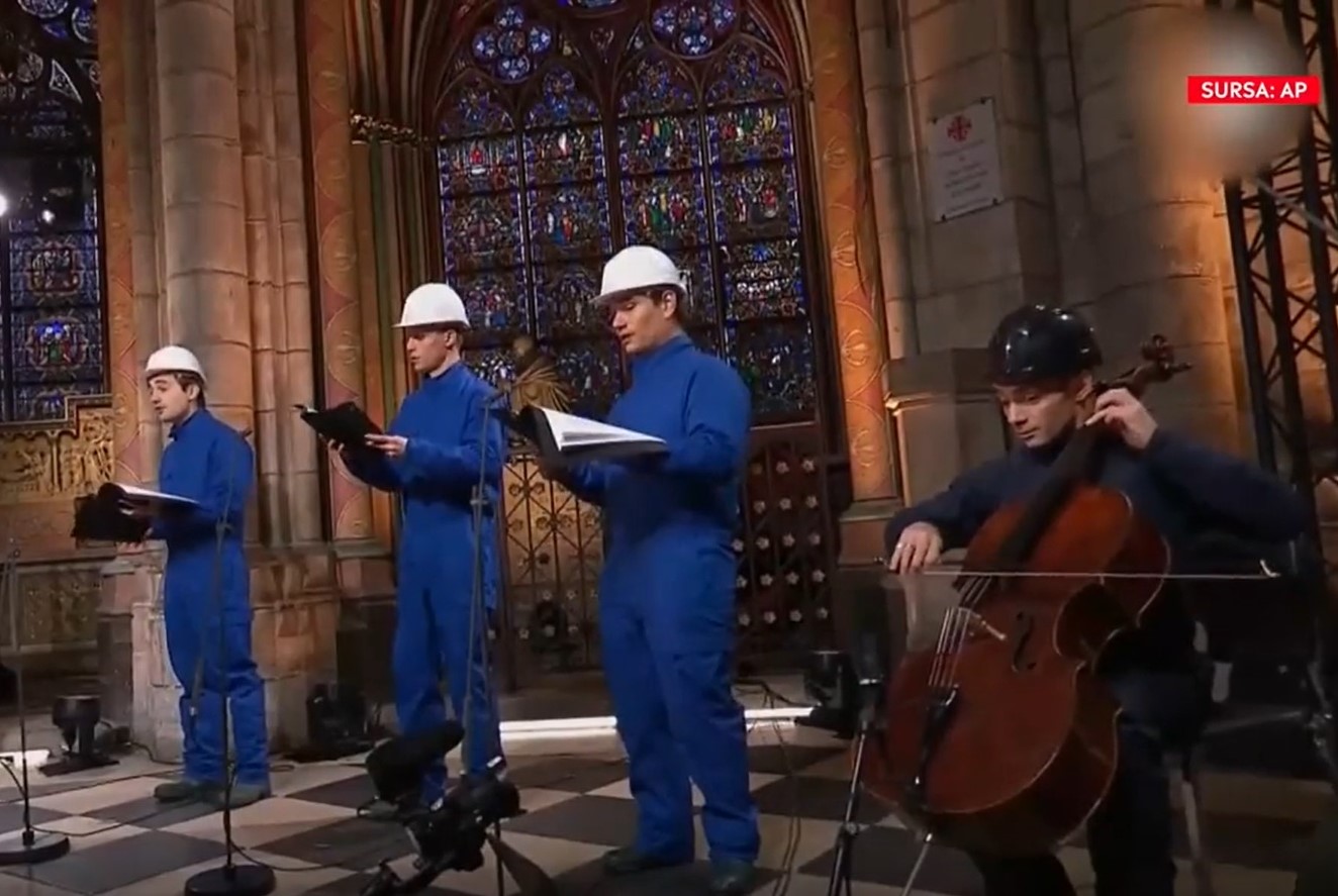 Concert inedit de Crăciun în Catedrala Notre Dame. Momentul emoționant din capitala Franței