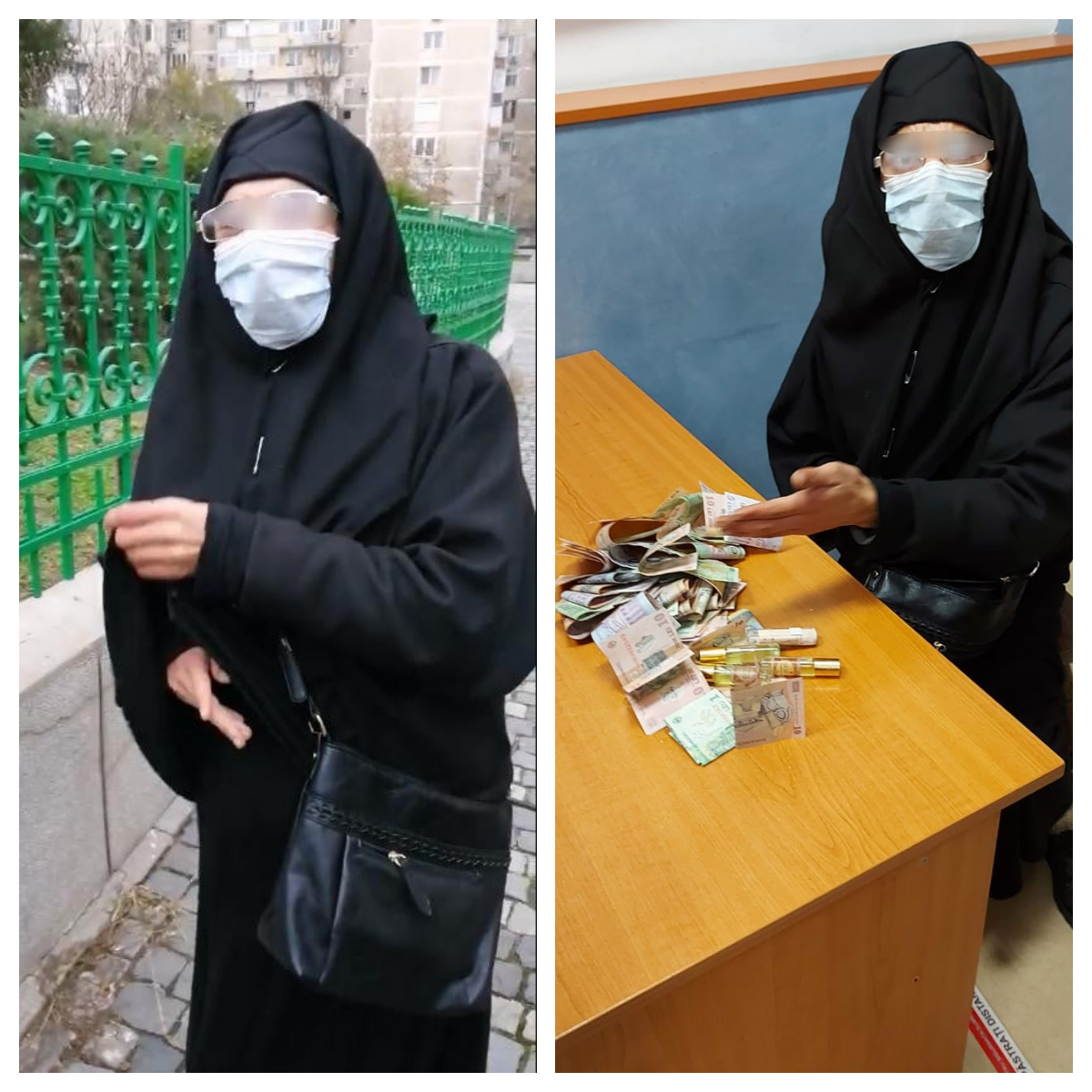 Un cerșetor deghizat în măicuță a făcut bani frumoși lângă o biserică din Capitală. Cum l-au prins polițiștii