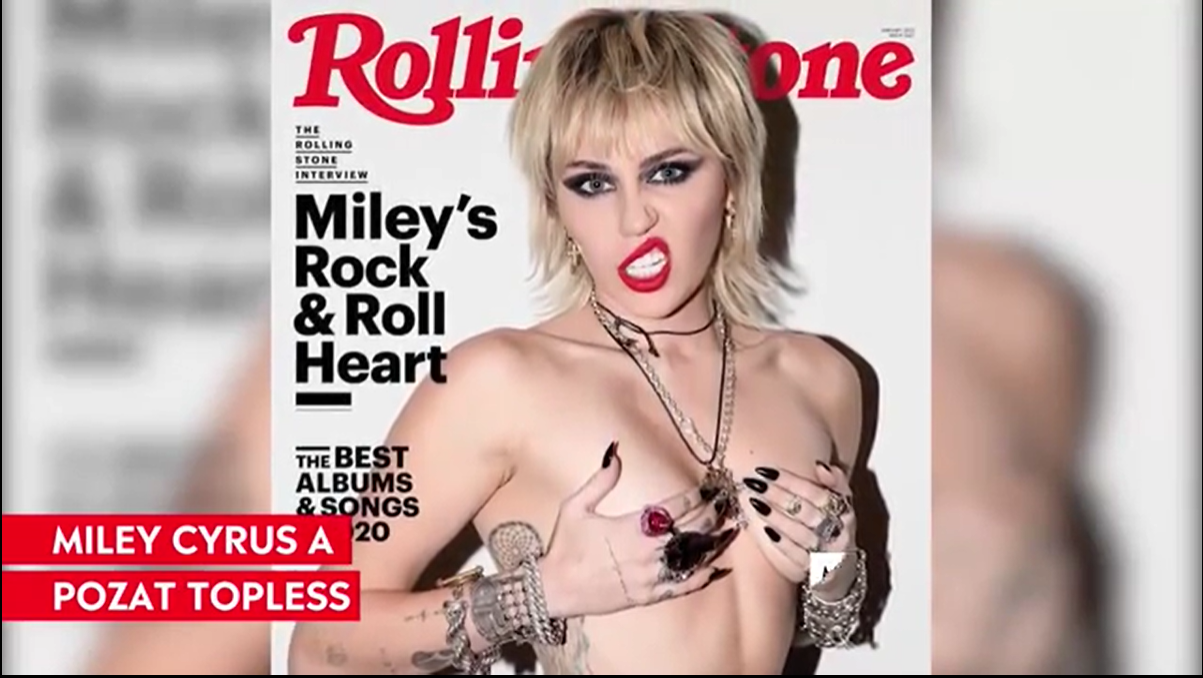Miley Cyrus a pozat topless pentru revista Rolling Stones