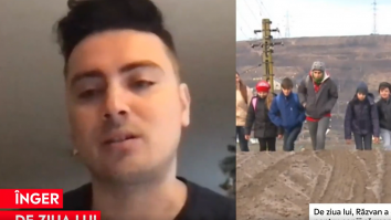 Înger de ziua lui. Răzvan Balaban a donat cadouri pentru copiii sărmani