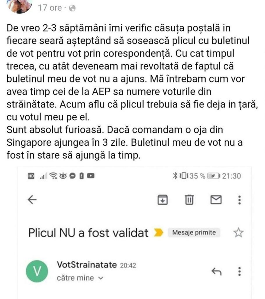 Alegeri parlamentare 2020. Reacția românilor la mailul AEP privind voturile pierdute sau anulate