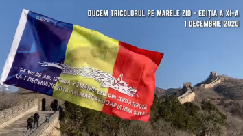 La mulți ani, România! Tricolorul a fluturat mândru și în 2020 pe Marele Zid Chinezesc