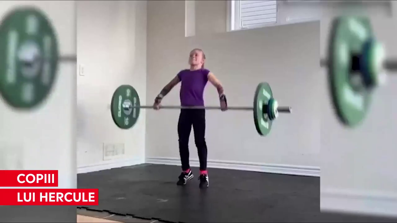 O canadiancă de doar 7 ani ridică 80 de kilograme deaspura capului