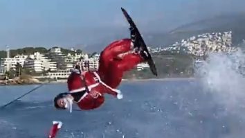 Un campion mediteranean la ski nautic a petrecut Crăciunul într-un mod inedit. Video