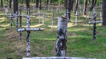 Cruci-din-mesteacăn-la-mormintele-prizonierilor-din-al-doilea-război-mondial-din-Gross-Born