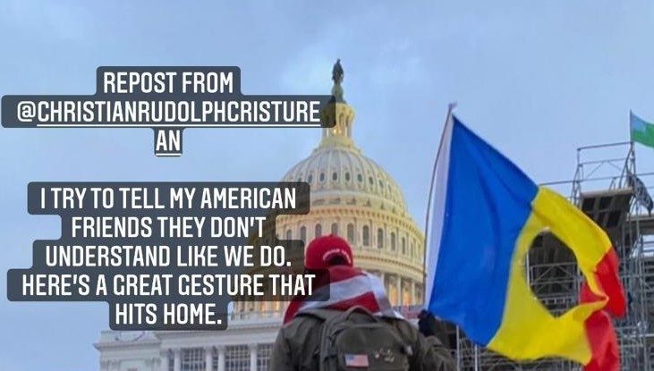 Cine e românul care a dus tricolorul în mijlocul protestelor de la Capitoliu