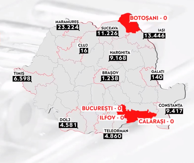 Harta centrelor de vaccinare din țară și ce a mai rămas liber. În București și Ilfov nu mai sunt locuri