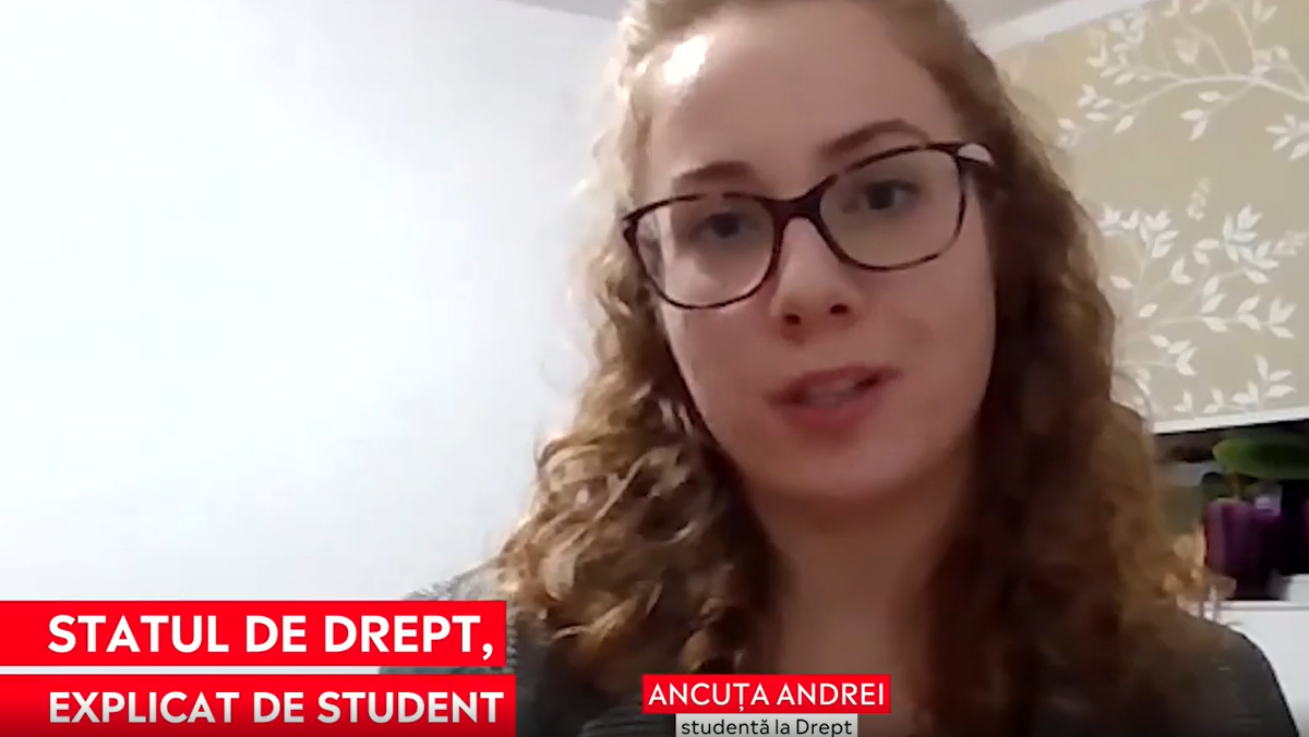 Studentă la Drept: „Dacă ar fi respectat statul de drept 100% în România, nu ar mai exista atâtea ordonanțe de urgență”