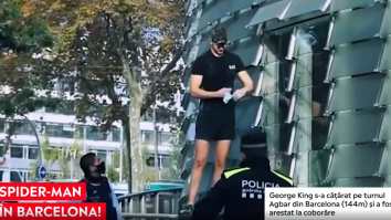 Un practicant de sporturi extreme s-a urcat pe un zgârie-nori din Barcelona și a fost arestat la coborâre