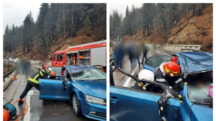 FOTO. O femeie a murit după ce un copac s-a prăbuşit peste maşina în care se afla