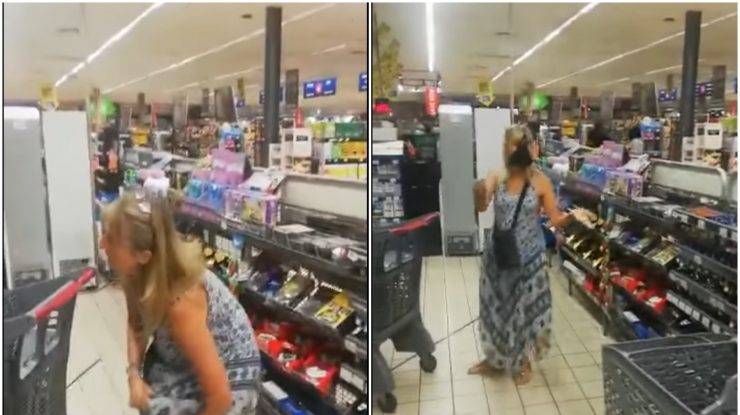 VIRAL. O femeie și-a folosit lenjeria intimă pe post de mască de protecție după ce un vânzător a refuzat să o servească