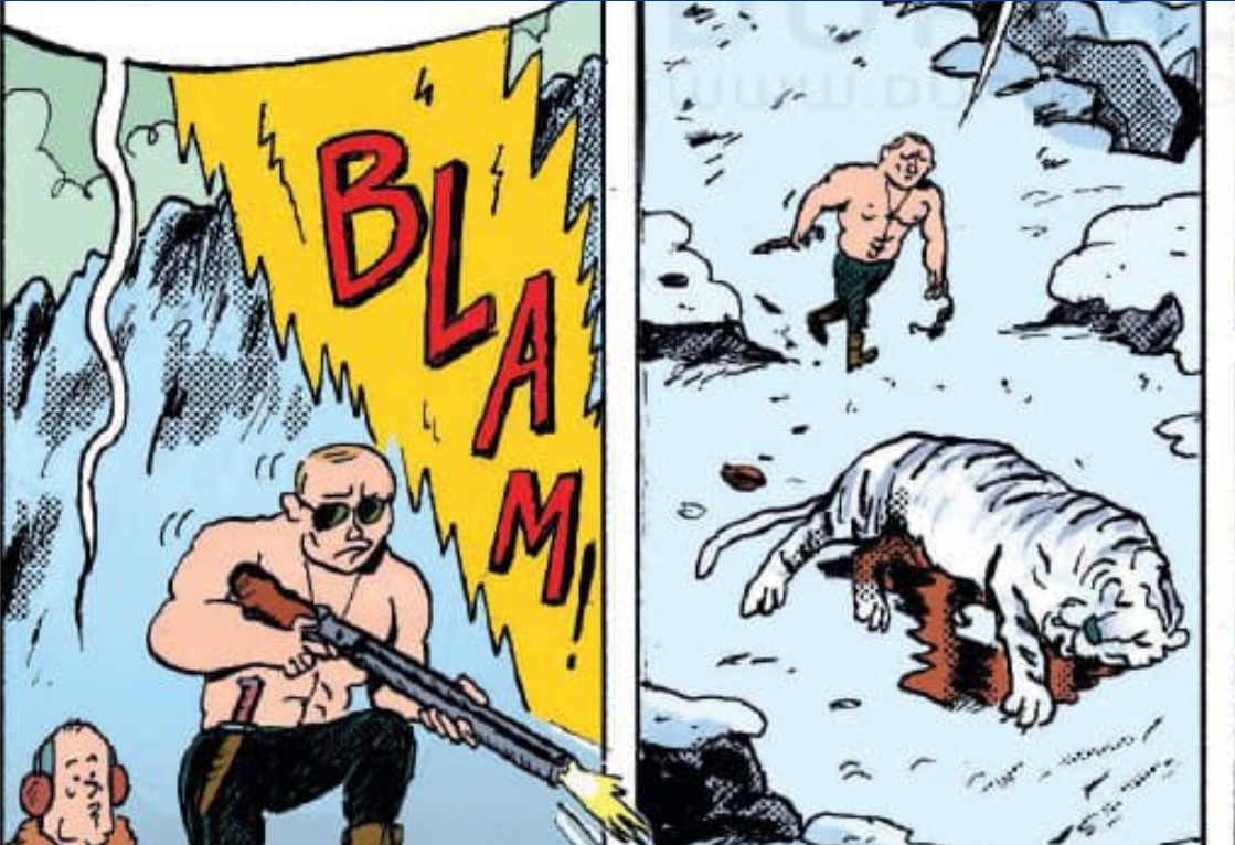 FOTO. Vladimir Putin, erou la bustul gol în benzile desenate și manga. Cum apare președintele rus