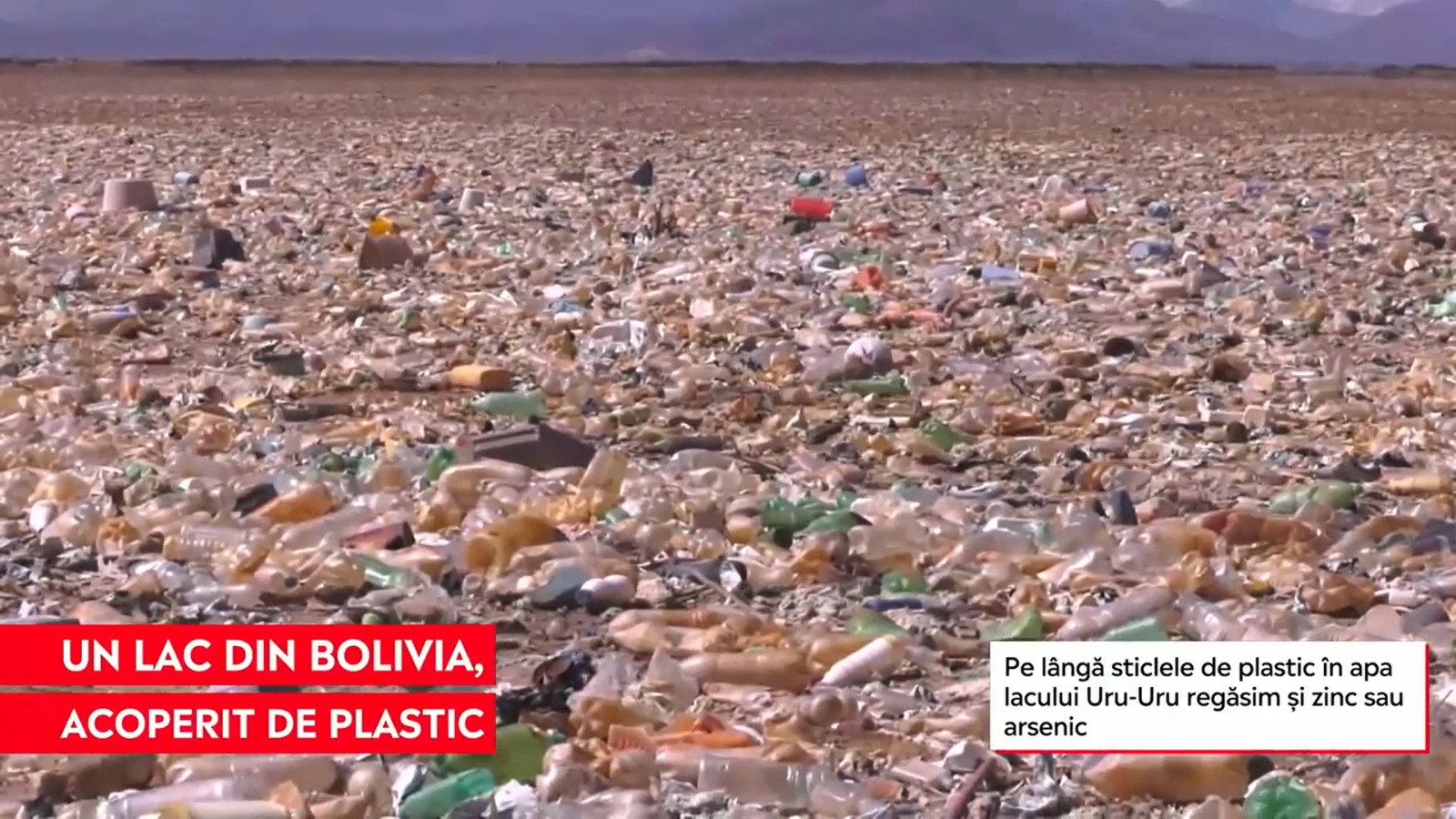 Lacul acoperit în totalitate de gunoi. Situația a scăpat de sub control de 10 ani