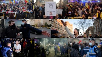 Cum a arătat Bucureștiul în a doua seară de proteste. Bolnavii de COVID au privit de la geam furia manifestanților. „Jos masca!”. FOTO
