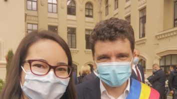 Ana Ciceală, alături de Nicușor Dan.