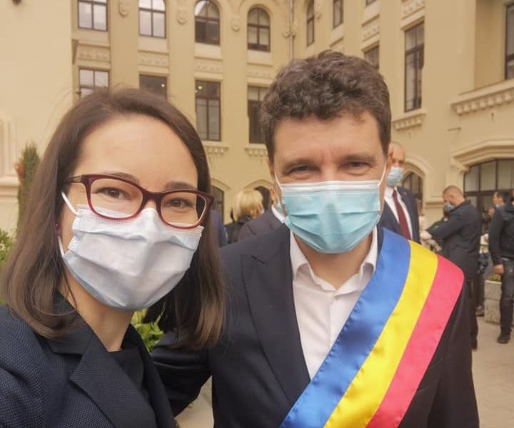 Ana Ciceală, alături de Nicușor Dan.
