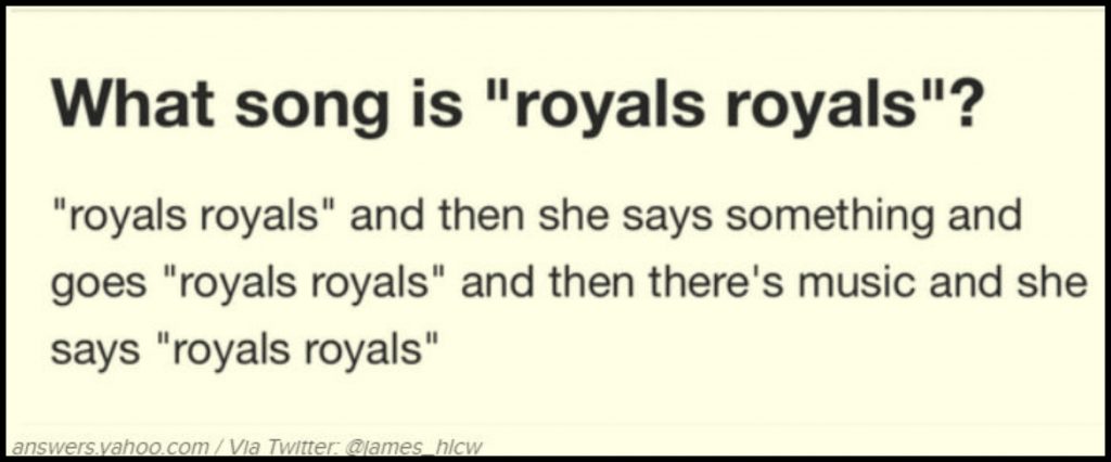 „Ce melodie are versurile royals royals?”