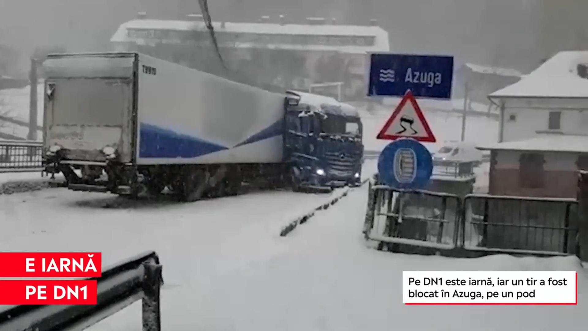 Un tir a blocat circulația rutieră pe ambele sensuri ale DN1 miercuri dimineața. Reacția unui șofer care se afla în trafic