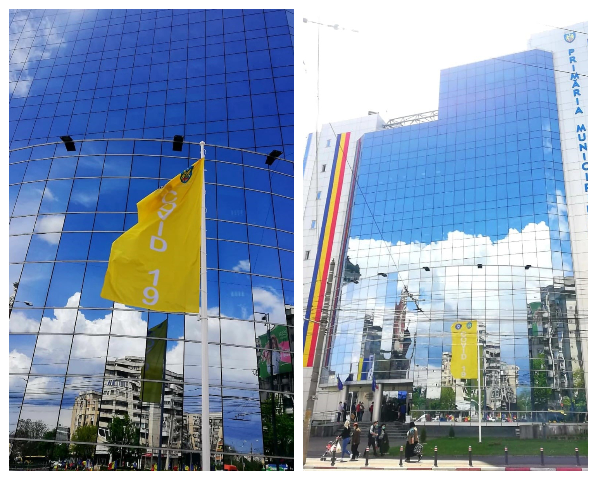 Primul oraş din ţară în care incidenţa cazurilor de Covid este marcată printr-un steag arborat în faţa Primăriei