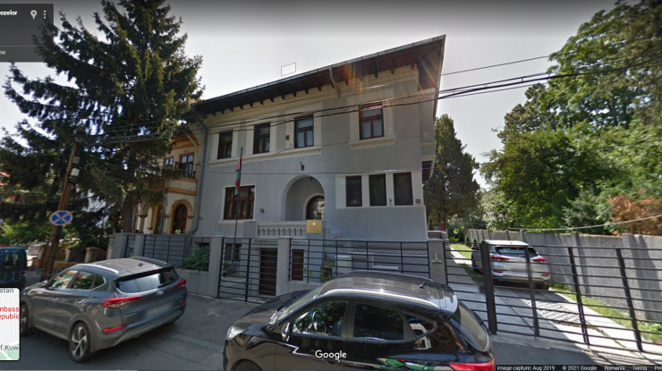 Ambasada Belarusului în România, văzută pe Google Maps.