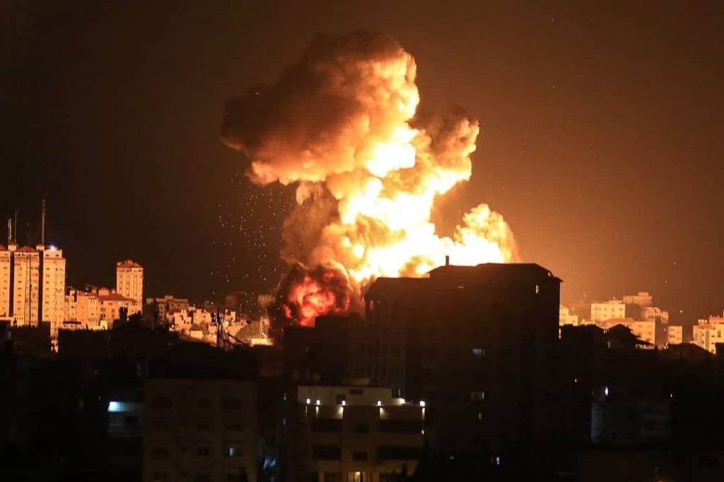 Explozie în Fâșia Gaza.