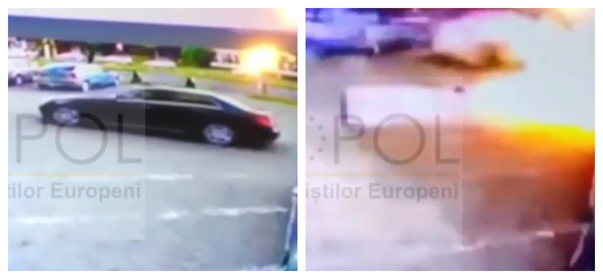Primele imagini cu explozia mașinii din Arad. Europol: „Execuție în stil mafiot”. FOTO