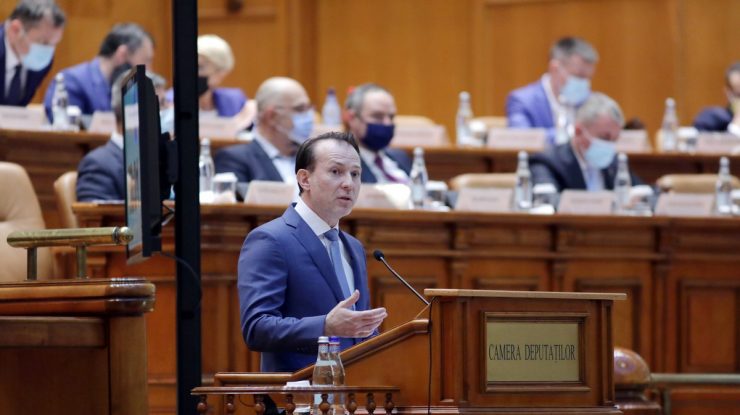 Florin Cîțu la prezentarea Planului Național de Redresare și Reziliență, în plenul Parlamentului.